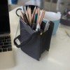 Black Travel Makeup Brush Holder, Pencil Pen Case Organizer Bag