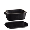 Emile Henry, Black Cheese Storage Box/Serving Platter, 12 x 8