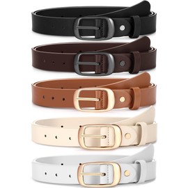 SATINIOR 5 Pack Women's Leather Belts for Jeans & Dresses (M: Fit Waist 31-36 Inches)