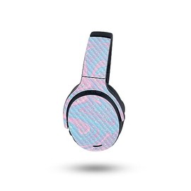 MightySkins Carbon Fiber Skin Compatible with Skullcandy Crusher ANC 2 - Cotton Candy Swirl | Protective, Durable Textured Carbon Fiber Finish | Easy to Apply