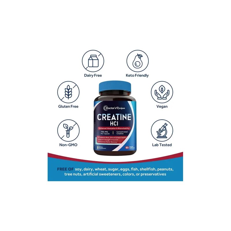 Doctors Recipes Creatina Hcl 750 Mg 90 Cápsulas