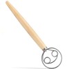Danish Dough Whisk Stainless Steel Bread Dough Hand Mixer Wooden