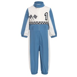 FYMNSI Baby Girls Boys Racing Suit 2nd Second Birthday Outfit Toddler Car Driver Coveralls Fast Two Years Old Party Photoshoot One-piece Long Sleeve Zip Jumpsuit Romper Overall Blue 2nd 18-24M