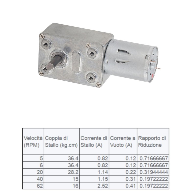 DC 12V Gear Motor CW/CCW Gear Motor Reversible Worm Gear