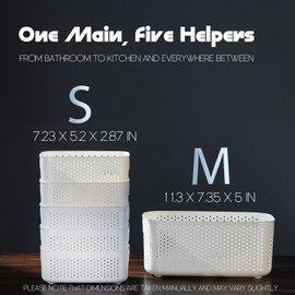 LivLab Mker Food Storage Container Sets BPA-Free Plastic Stackable Shelf Baskets for Kitchen Pantry Organization, Fruits, Vegetable, Snacks