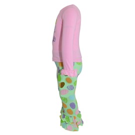 Conjunto único de 2 piezas de cola de algodón para bebé niña de Pascua Little Miss, Rosado, 7