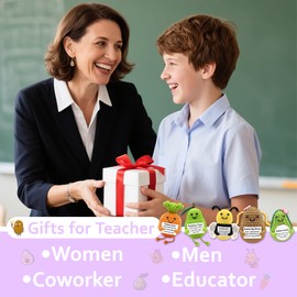 RSZBUMY Gifts for Teacher, Emotional Support Crochet Positive Animal Set with Note, Positive Crochet Pack for Decor, Thank You Gift for Women, Men, Students, Coworker