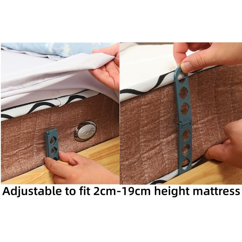 Lyxtiorn 8Pcs Foldable Bed Sheet Holder, Bed Sheets Clips for