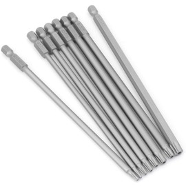 8 Pieces Torx Long Screwdriver Bit Set 1/4 Inch Magnetic Star Head Screwdriver Set 150 mm Long Hex Shank Electric Torx Bits Set Tools (8 Pieces 150 mm)