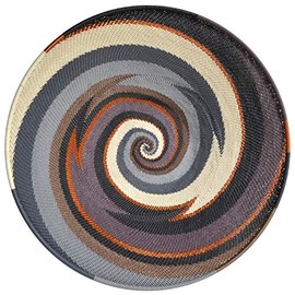 Fair Trade Zulu Telephone Wire 12-inch Platter Basket, Gray Mist