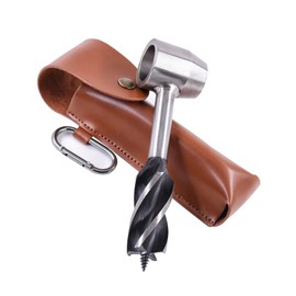 Bushcraft Survival Tool, Survival Tool for Bushcraft Settlers, Manual Drill Wrench, Scotch Eye Auger Drill and Hand Hole Maker for Outdoor, Bushcrafting, with Protective Case and Hook