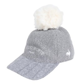 Cox Sportif Golf QGCWJC07 Women's Knit Cap, With Pom Pom, Satma's Cold Protection, Cute, Heat Navi Golf, GY00 (Gray)