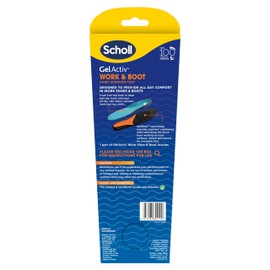 Scholl Gel Activ Work & Boot Insoles Providing Cushioning, Shock Absorption & Springiness for Hard Working Feet. Large - (Size 7-12) - 1 Pair