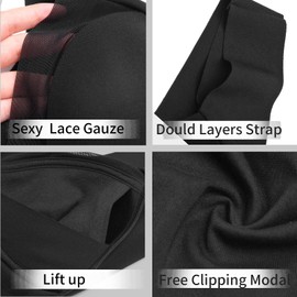 WOWENY Wirefree Padded Bras for Women Full Coverage Seamless Pullover Nursing Bra Plus Size (Black-1, Large)