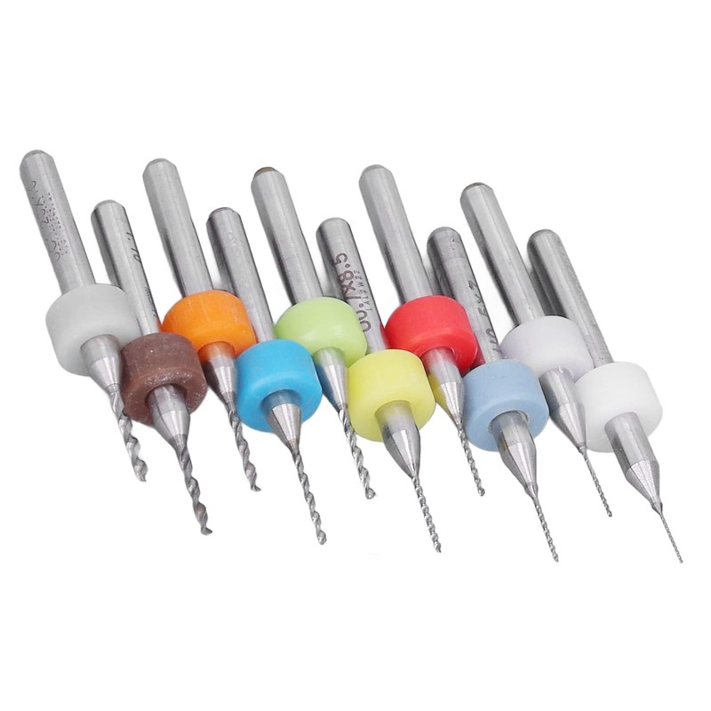 10pcs Mini Drill Bit Colour Micro Spiral Flute CNC Cutter