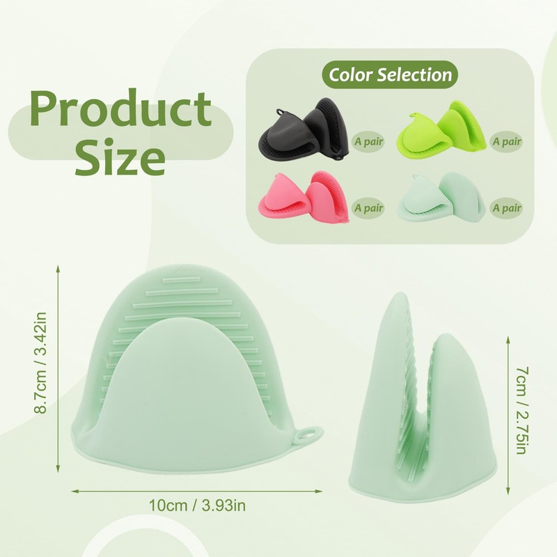 Silicone Oven Mitts Set of 4 Pairs - Heat Resistant