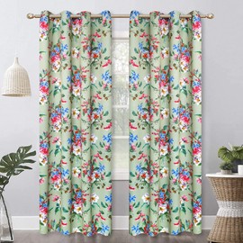 Wistown Blackout Grommet Top Curtains Blooming Floral Farmhouse Curtains Drapes for Bedroom, Living Room, Dining Room,52by63inch, 1 Panel