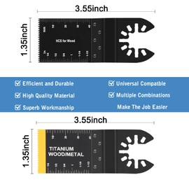 AIFICUT 55 PCS Oscillating Saw Blades Quick Release Universal oscillating Tool Blades Wood Plastics and Metal Multitool Blade Kits for Wood fit Dewalt Rockwell Milwaukee Makita Ryobi