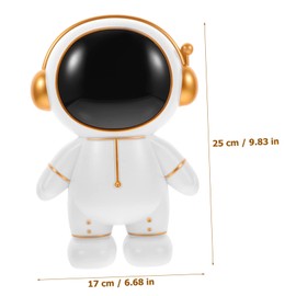 KOMBIUDA Astronaut Piggy Bank Saving Money Jar Decor Modern Figurine Birthday Spaceship Piggy Bank Theme Astronaut Money Bank Astronaut Bank Large Sculpture Big Piggy Banks Golden Vinyl