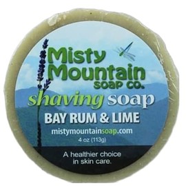 Shaving Bar Soap - Bay Rum & Lime - Handmade with Natural Oils and Butters by Misty Mountain Soap Co.