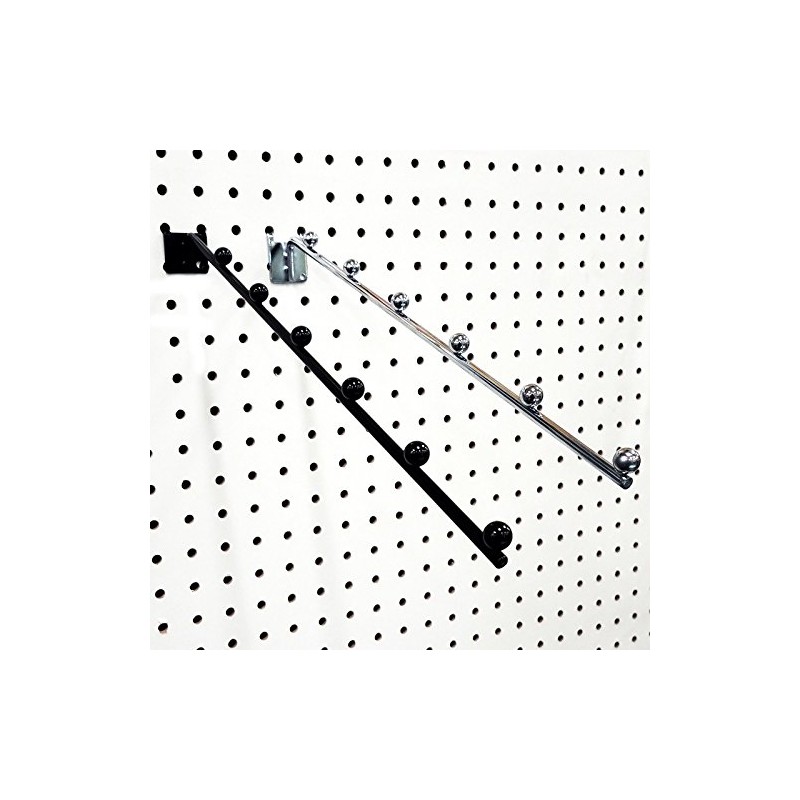 14" L Pegboard 6 Ball Waterfall Faceout Hook, Black -