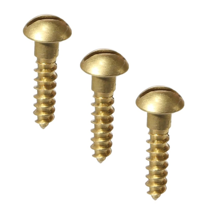 #3 x 3/4" Solid Brass Round Head Wood Screw Qty