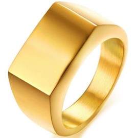 Jude Jewelers Retro Vintage Style Stainless Steel Signet Ring, Metal, Cubic Zirconia