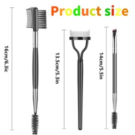 3 Pcs Eyebrow Brush Eyelash Separator Brow Comb & Lash Professional Eye Makeup Tools