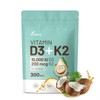 Vitamin D3 K2 Supplement Softgels | 300 Capsules | Natural