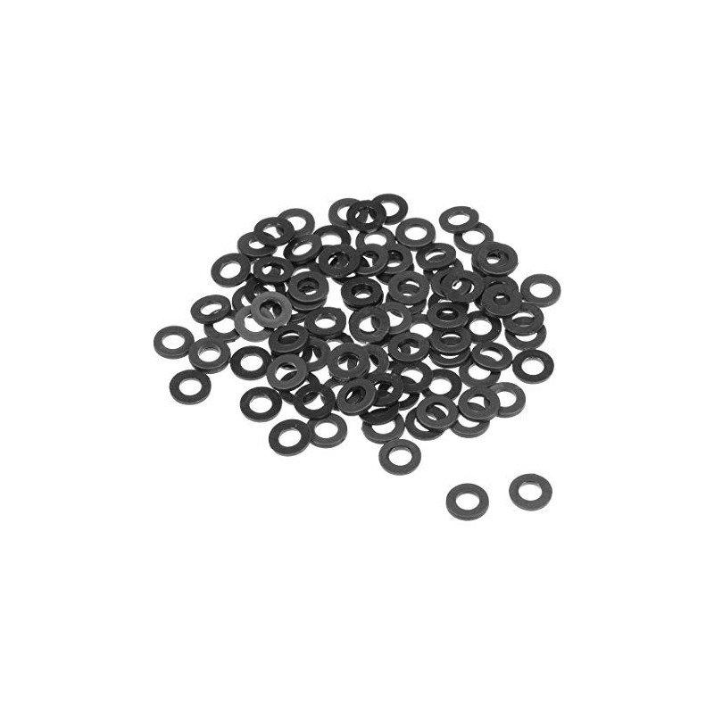 sourcing map Pack of 100 Nylon Flat Washers M4 for