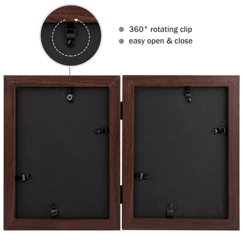 Frametory, 5x7 Double Picture Frame - Real Glass Hinged 2