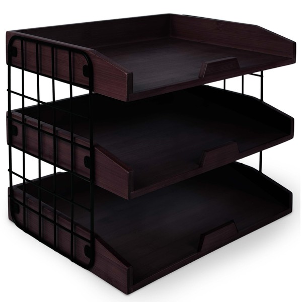 Wood Inbox Tray - Sturdy Letter Tray Desk Organizer, 3