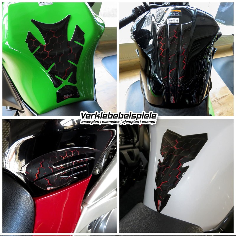 Tank Pad Motorcycle Sticker Tank Protector Red Black Compatible for