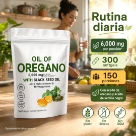 Aceite Oregano Semilla Negra 6000 Mg Sin Gluten 300                                                                                                   