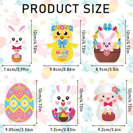 TOPJOWGA Children's Easter Craft Set, 24 Pieces, Easter Crafts, Chicks, Rabbits, Paper Craft Set, Easter Eggs Stickers, Easter Decoration, Creative Sets for Crafts, Handmade Easter Decoration, Crafts