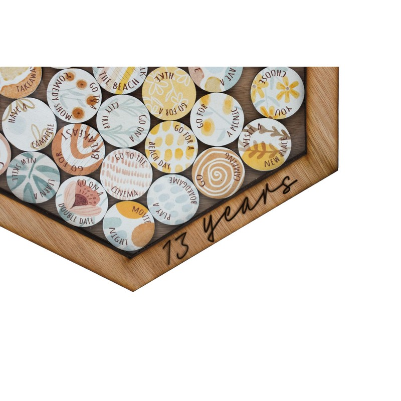 13 Year Anniversary Date Night Hanging Frame: 30 Interactive Date