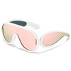 AWGSEE Trendy Wave Mask Sunglasses for Women Men Oversized Shield