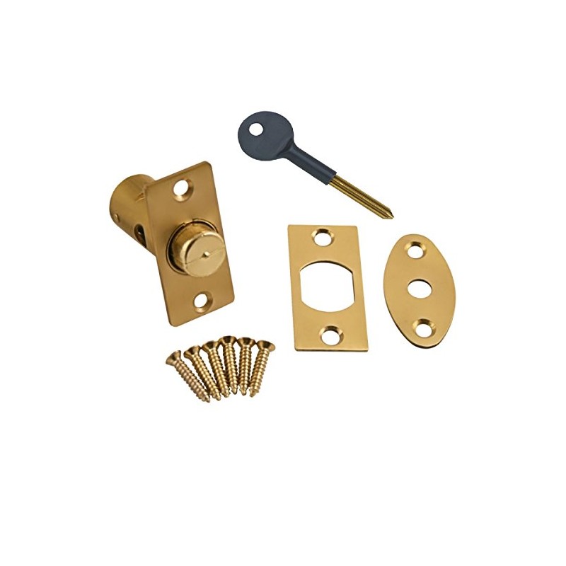 Merriway BH02051 Window Security Rack Bolt and Key, Solid Brass