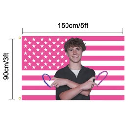 MAGJIUKE Walker Celebrity American Flag Tapestry - 3x5 Ft Outdoor, Pink Scobell USA Wall Polyester Banner for Bedroom