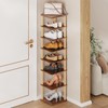 LUCKNOCK Vertical Shoe Rack, 8-Tier Tall Narrow Shoe Organizer for