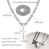 RAQINSTL Men's Cross Necklace with 2 Pieces Cross Pendant Stainless