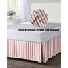 Red Striped Bed Skirt Queen Size 18 Inch Drop, Luxury