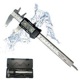 Professional Digital Metal Vernier Caliper Electronic with Large LCD Display Waterproof 150mm for Outside, Indoor, Depth and Thickness Measurements