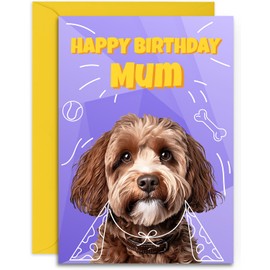 Mum Cockapoo Birthday Card - Superhero Cute Dog Design - A5 Size with Envelope
