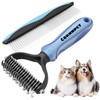Pet Grooming Brush and Metal Comb Combo, Pet Grooming Rake and Brushes for Small, Medium & Large Dogs,Pet Self Cleaning Slicker Brush Hair Remover Grooming Tool for Dogs & Cats,bule