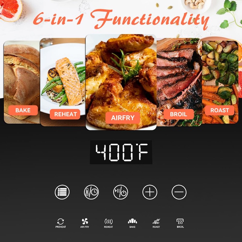 ASZ Digital Air Fryer 6qt with Window Up - 6