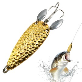 Effektiver Goldener Köder mit Zwei Rotierenden Blättern – Metall Angelköder Doppel Rotierende Harte Künstliche Köder zum Blinker Angeln – Ideal für Predatorfische wie Hecht und Barsch.