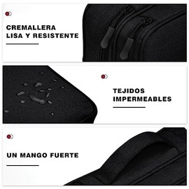 Organizador Portátil Electrónicos, Estuche para Cables Bolsa para Accesorios Electrónicos Organizador de Cables para Viaje para Discos Duros, Cables USB, Auriculares, Cargadores, Tarjeta SD (Negro)