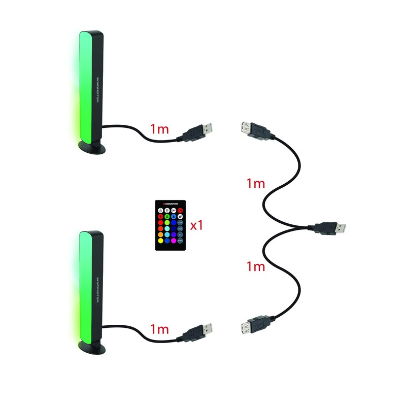 Monster Basics Monster RGB Light Bar (2-Pack)