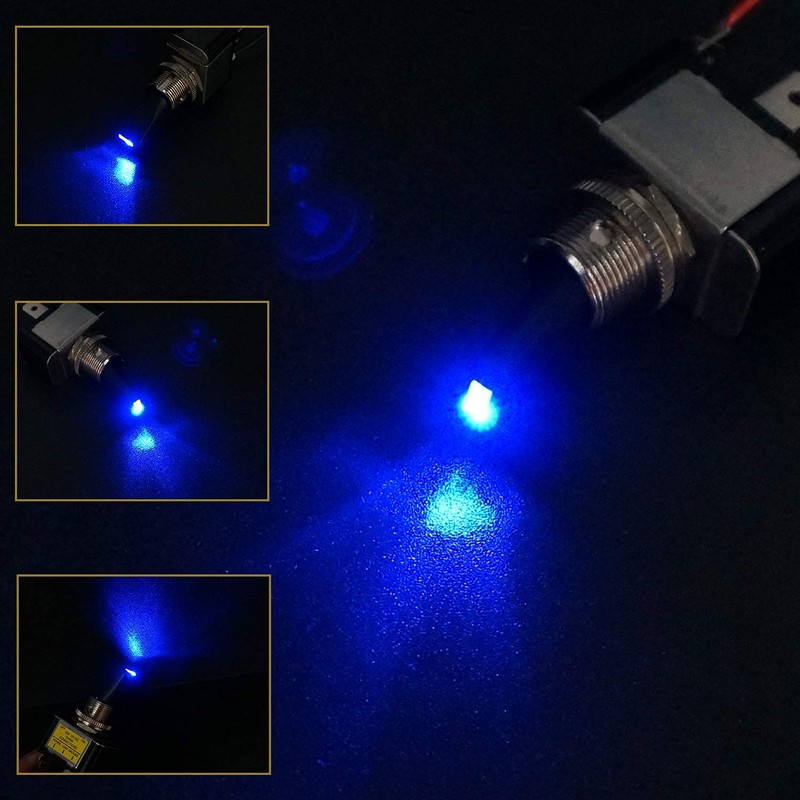 Taiss 2Pcs Rocker Toggle Switch Lighted 30A 12V DC SPST